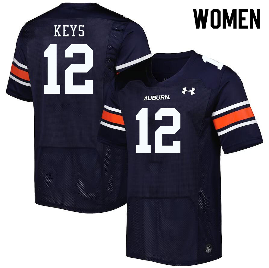Women #12 Austin Keys Auburn Tigers College Football Jerseys Stitched-Navy
